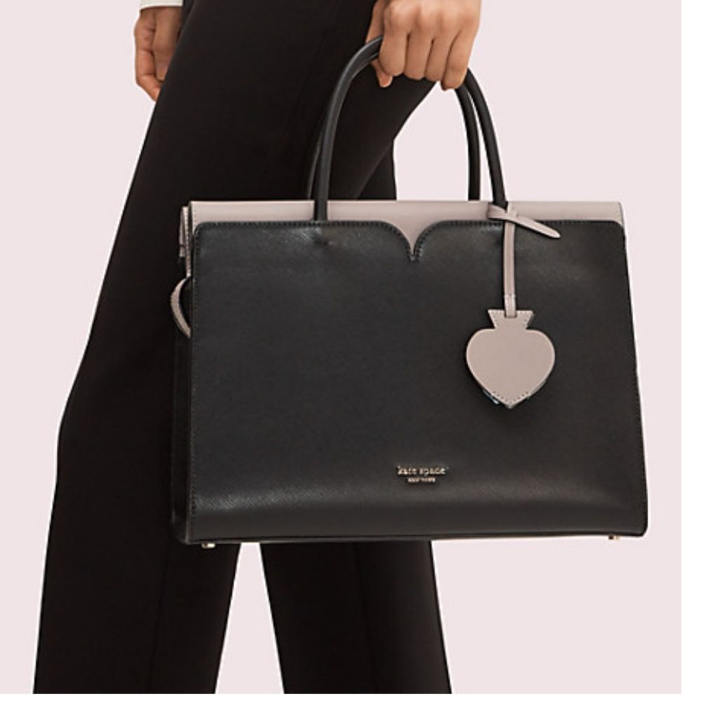 Kate Spade Spencer Satchel Two tone Black Grey NWOT Tote